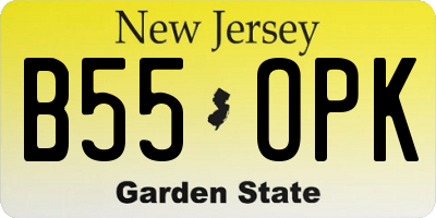 NJ license plate B55OPK