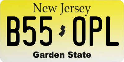 NJ license plate B55OPL