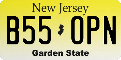 NJ license plate B55OPN
