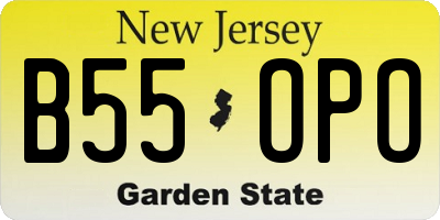 NJ license plate B55OPO