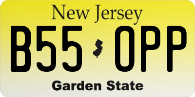 NJ license plate B55OPP