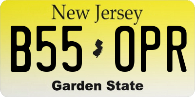 NJ license plate B55OPR