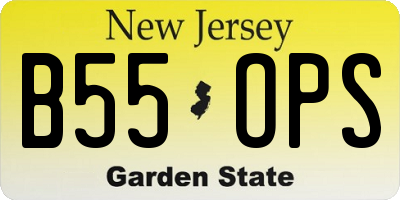 NJ license plate B55OPS