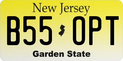 NJ license plate B55OPT