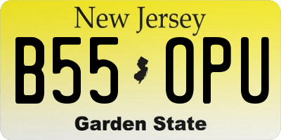 NJ license plate B55OPU