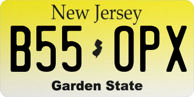 NJ license plate B55OPX