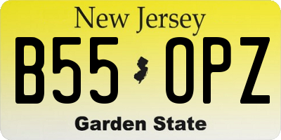 NJ license plate B55OPZ