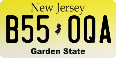 NJ license plate B55OQA
