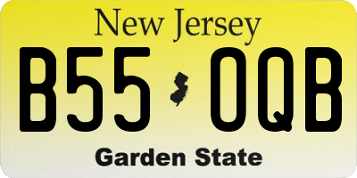 NJ license plate B55OQB