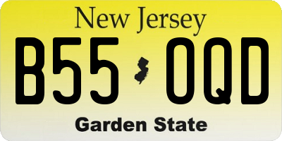 NJ license plate B55OQD