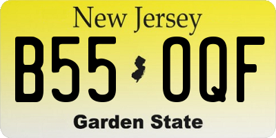 NJ license plate B55OQF