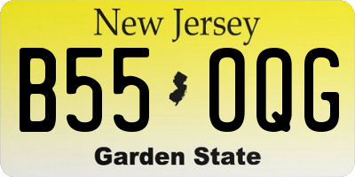 NJ license plate B55OQG