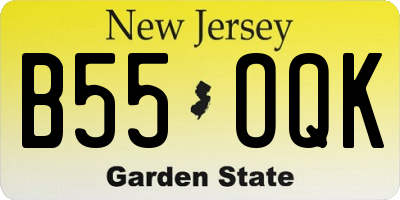 NJ license plate B55OQK