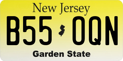 NJ license plate B55OQN