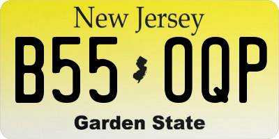 NJ license plate B55OQP