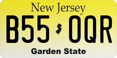 NJ license plate B55OQR