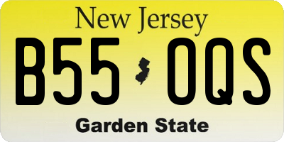 NJ license plate B55OQS