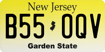 NJ license plate B55OQV