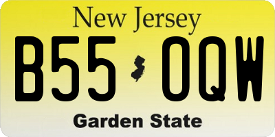 NJ license plate B55OQW