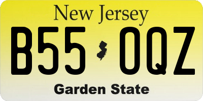 NJ license plate B55OQZ