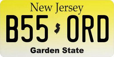 NJ license plate B55ORD