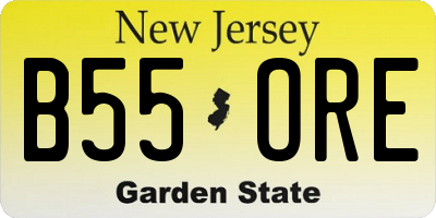 NJ license plate B55ORE