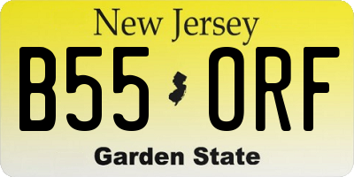 NJ license plate B55ORF