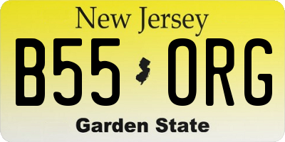 NJ license plate B55ORG