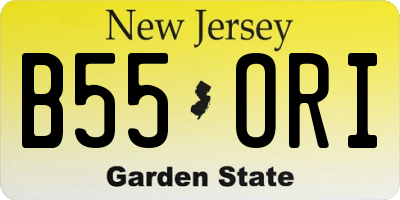 NJ license plate B55ORI