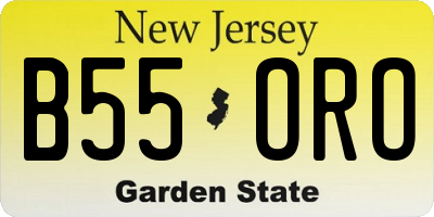 NJ license plate B55ORO