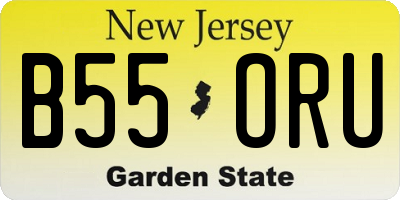 NJ license plate B55ORU