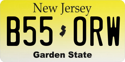 NJ license plate B55ORW
