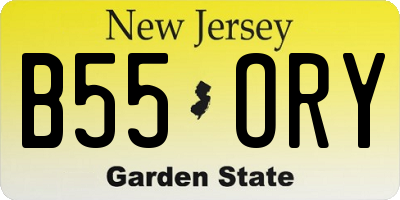 NJ license plate B55ORY