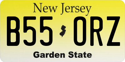 NJ license plate B55ORZ