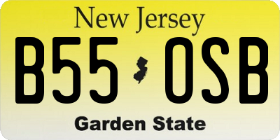 NJ license plate B55OSB