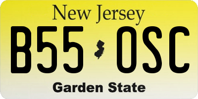 NJ license plate B55OSC