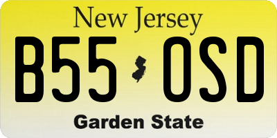 NJ license plate B55OSD