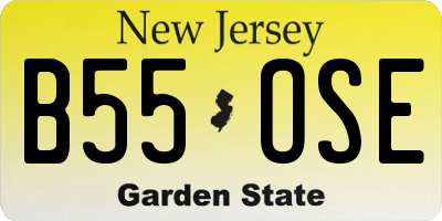 NJ license plate B55OSE