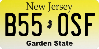 NJ license plate B55OSF
