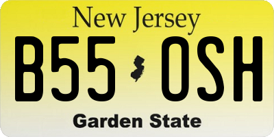 NJ license plate B55OSH