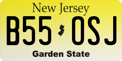 NJ license plate B55OSJ