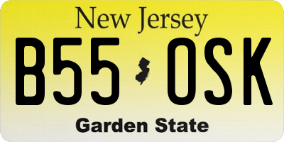 NJ license plate B55OSK