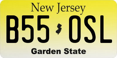 NJ license plate B55OSL