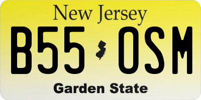 NJ license plate B55OSM