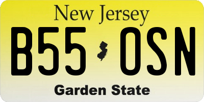 NJ license plate B55OSN