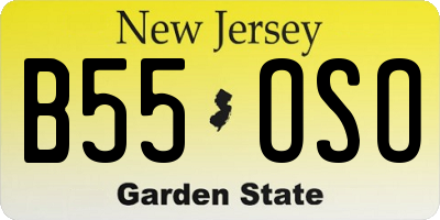 NJ license plate B55OSO