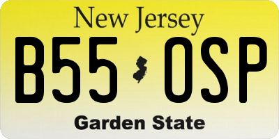 NJ license plate B55OSP