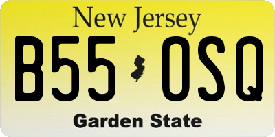 NJ license plate B55OSQ
