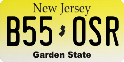 NJ license plate B55OSR