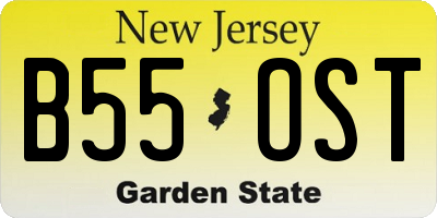 NJ license plate B55OST